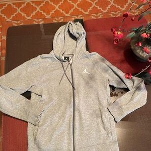 Jordan Light Gray Hoodie with Iconic Logo